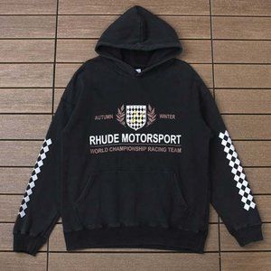 Rhude Motorsport Crest Alphabet Printing Hoodies